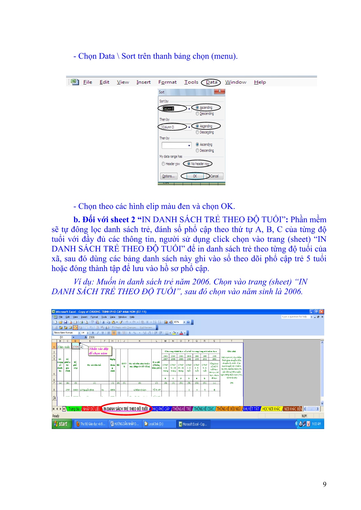 SKKN Thiết kế phần mềm nhập và xử lý dữ liệu Phổ cập Giáo dục Mầm non cho trẻ em năm tuổi trang 9