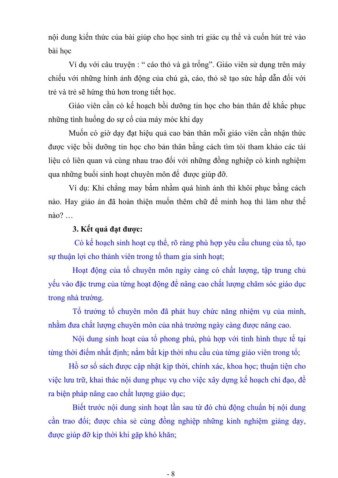 SKKN Một số biện pháp nâng cao chất lượng sinh hoạt tổ chuyên môn trong trường Mầm Non Họa Mi nhằm nâng cao chất lượng giáo dục trẻ mầm non trang 8