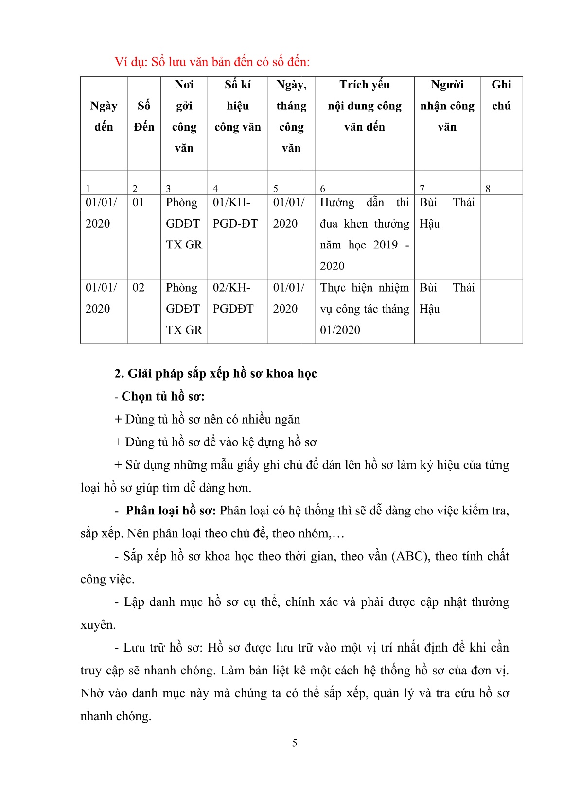 SKKN Một số biện pháp nâng cao hiệu quả công tác văn thư tại trường Mầm non trang 5