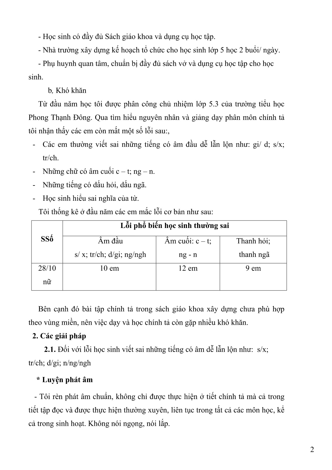 Sáng kiến kinh nghiệm Hình thành kĩ năng viết đúng chính tả cho học sinh Lớp 5 trang 2