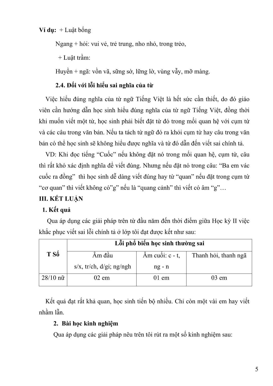 Sáng kiến kinh nghiệm Hình thành kĩ năng viết đúng chính tả cho học sinh Lớp 5 trang 5