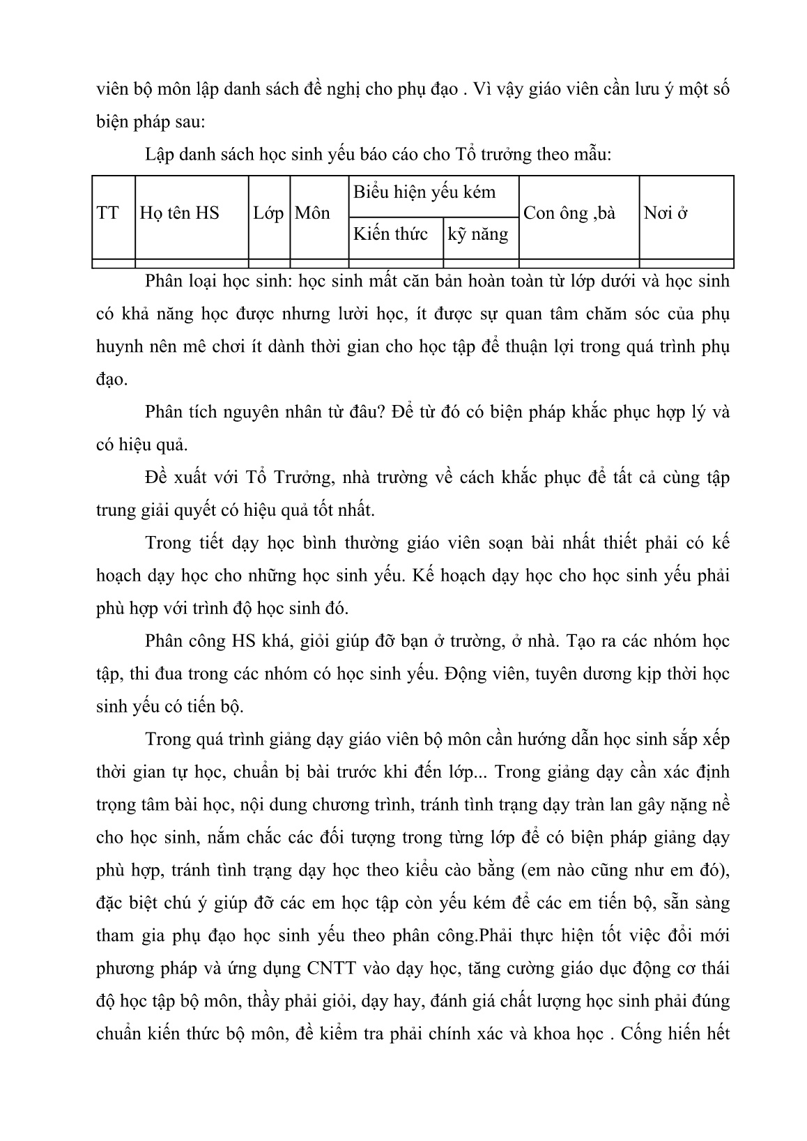 Báo cáo Biện pháp nâng cao chất lượng, phụ đạo học sinh yếu kém môn Toán của học sinh Lớp 9 trang 6