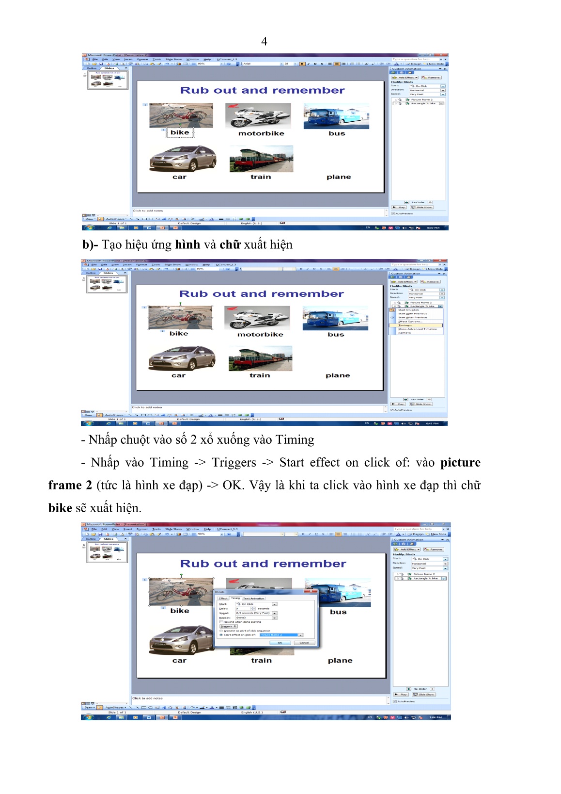 Báo cáo Biện pháp soạn giảng ứng dụng một chạm trên power point sử dụng vào bảng thông minh trang 4