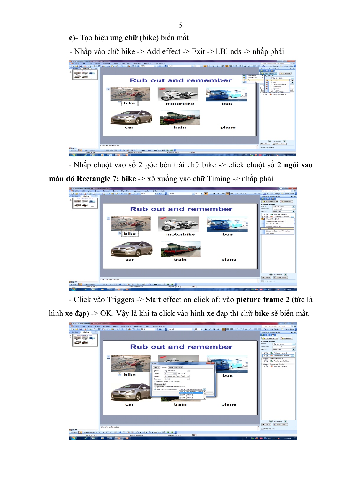 Báo cáo Biện pháp soạn giảng ứng dụng một chạm trên power point sử dụng vào bảng thông minh trang 5