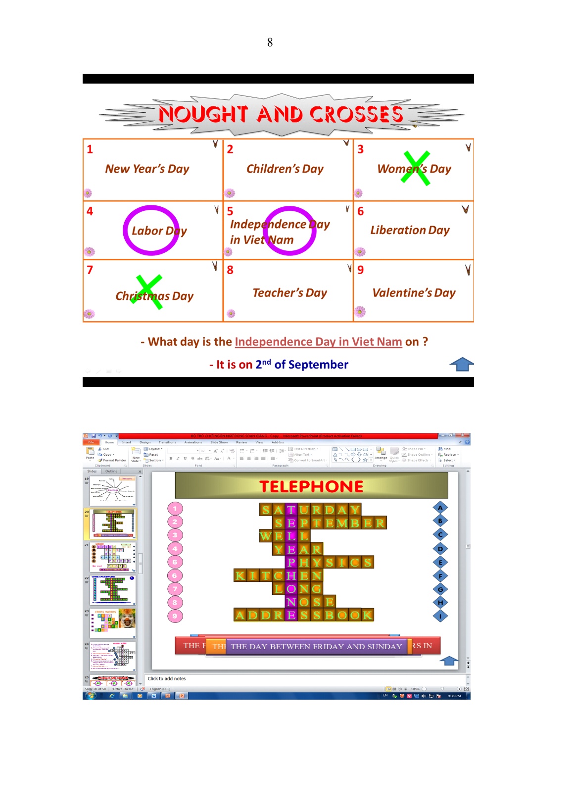 Báo cáo Biện pháp soạn giảng ứng dụng một chạm trên power point sử dụng vào bảng thông minh trang 8