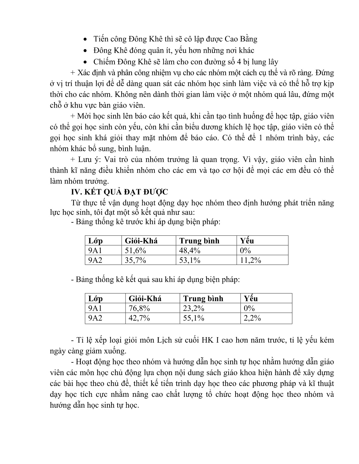 Báo cáo Biện pháp hoạt động dạy học nhóm theo định hướng phát triển năng lực học sinh trang 4