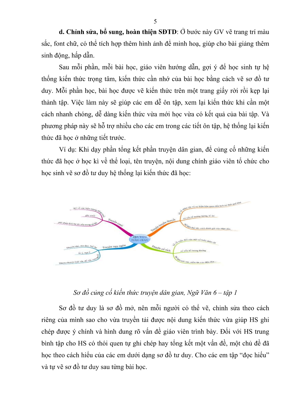 Báo cáo Biện pháp nâng cao chất lượng dạy học môn Ngữ Văn 6 ở phần văn bản bằng phương pháp sử dụng sơ đồ tư duy trang 5