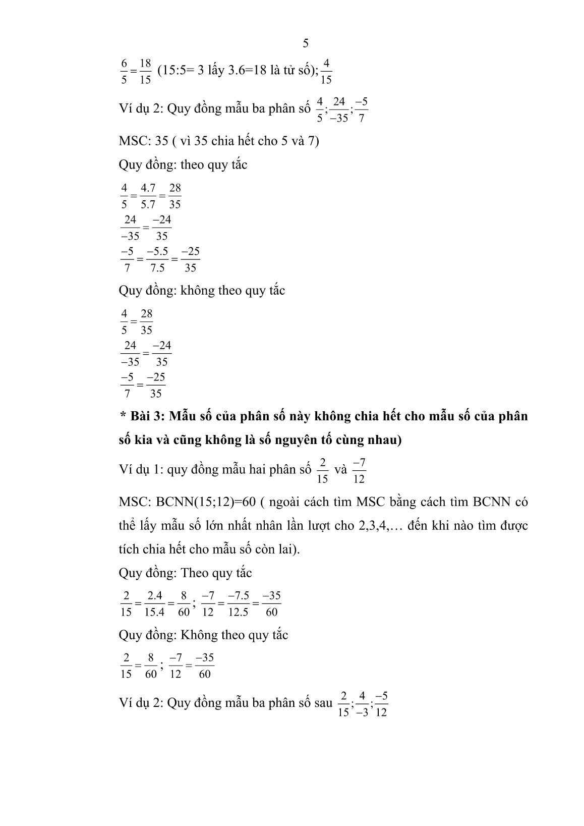 Báo cáo Biện pháp rèn luyện học sinh Lớp 6 quy đồng mẫu số nhiều phân số trang 5