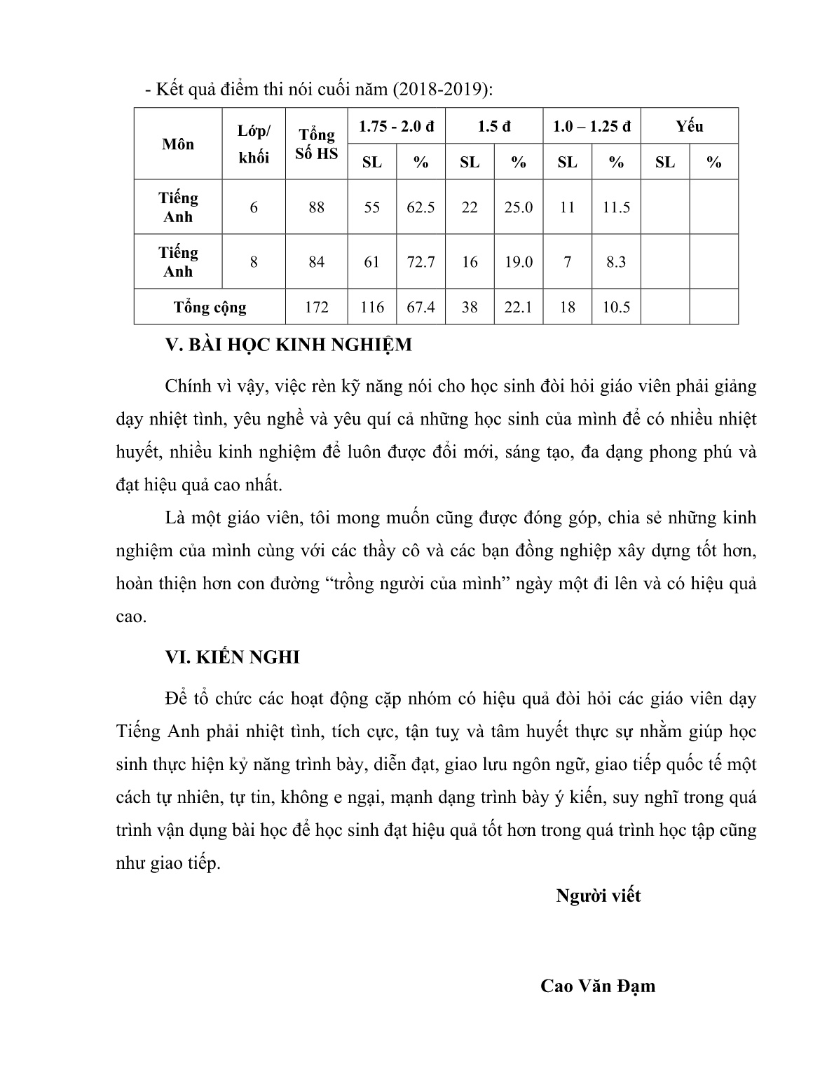 Báo cáo Biện pháp tổ chức các hoạt động cặp, nhóm có hiệu quả trang 7