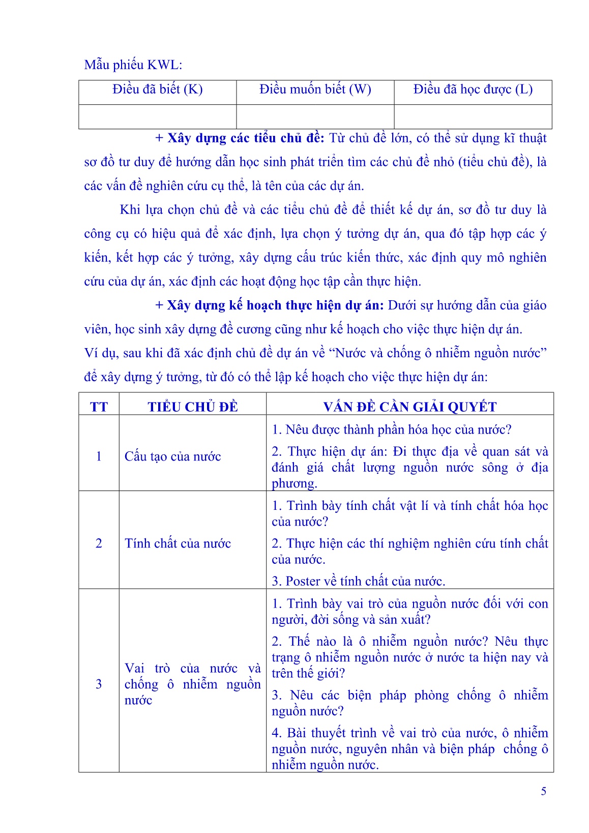 Báo cáo Biện pháp sử dụng phương pháp dạy học dự án nhằm đưa dạy học tích hợp liên môn vào giảng dạy môn Hóa 8 trang 5