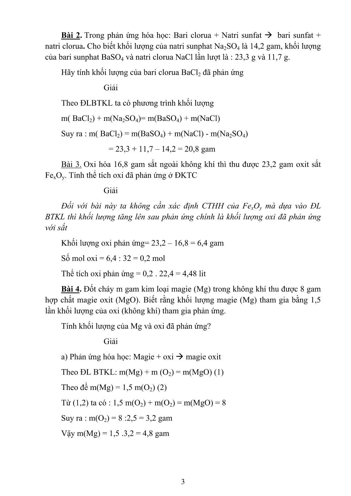 Báo cáo Biện pháp giúp học sinh giải nhanh bài toán hóa học dựa vào định luật bảo toàn khối lượng trang 3