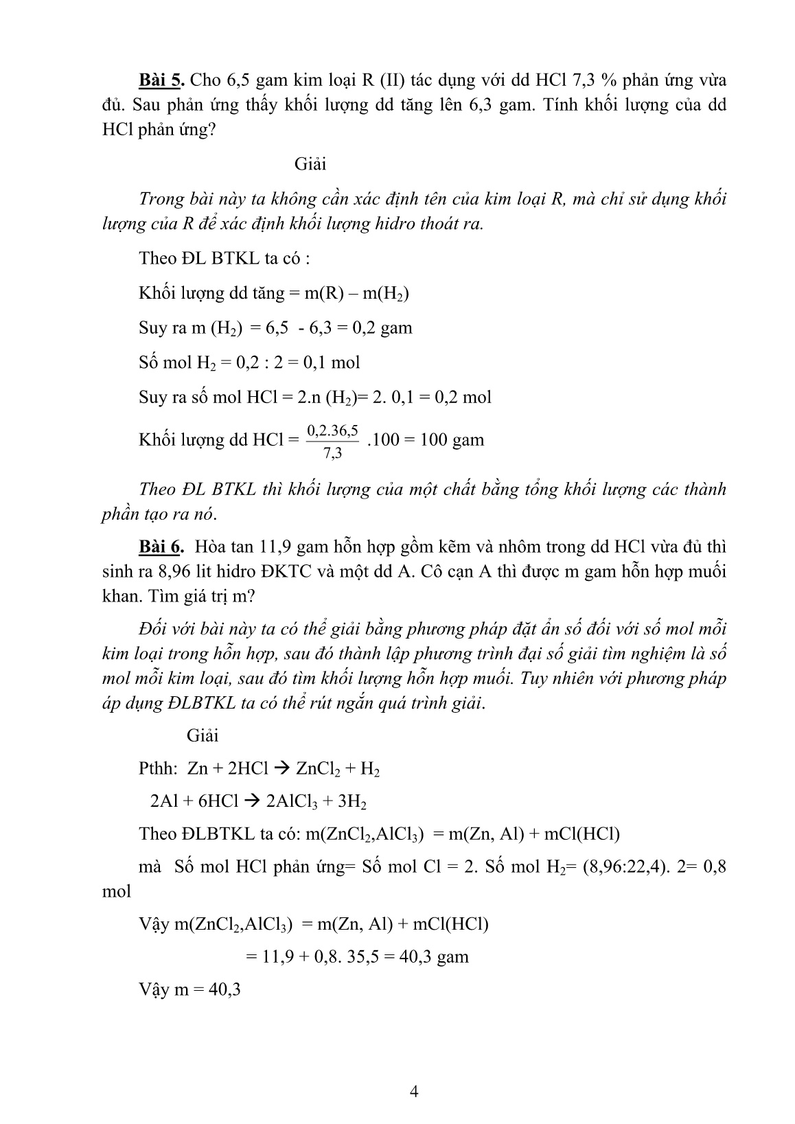 Báo cáo Biện pháp giúp học sinh giải nhanh bài toán hóa học dựa vào định luật bảo toàn khối lượng trang 4