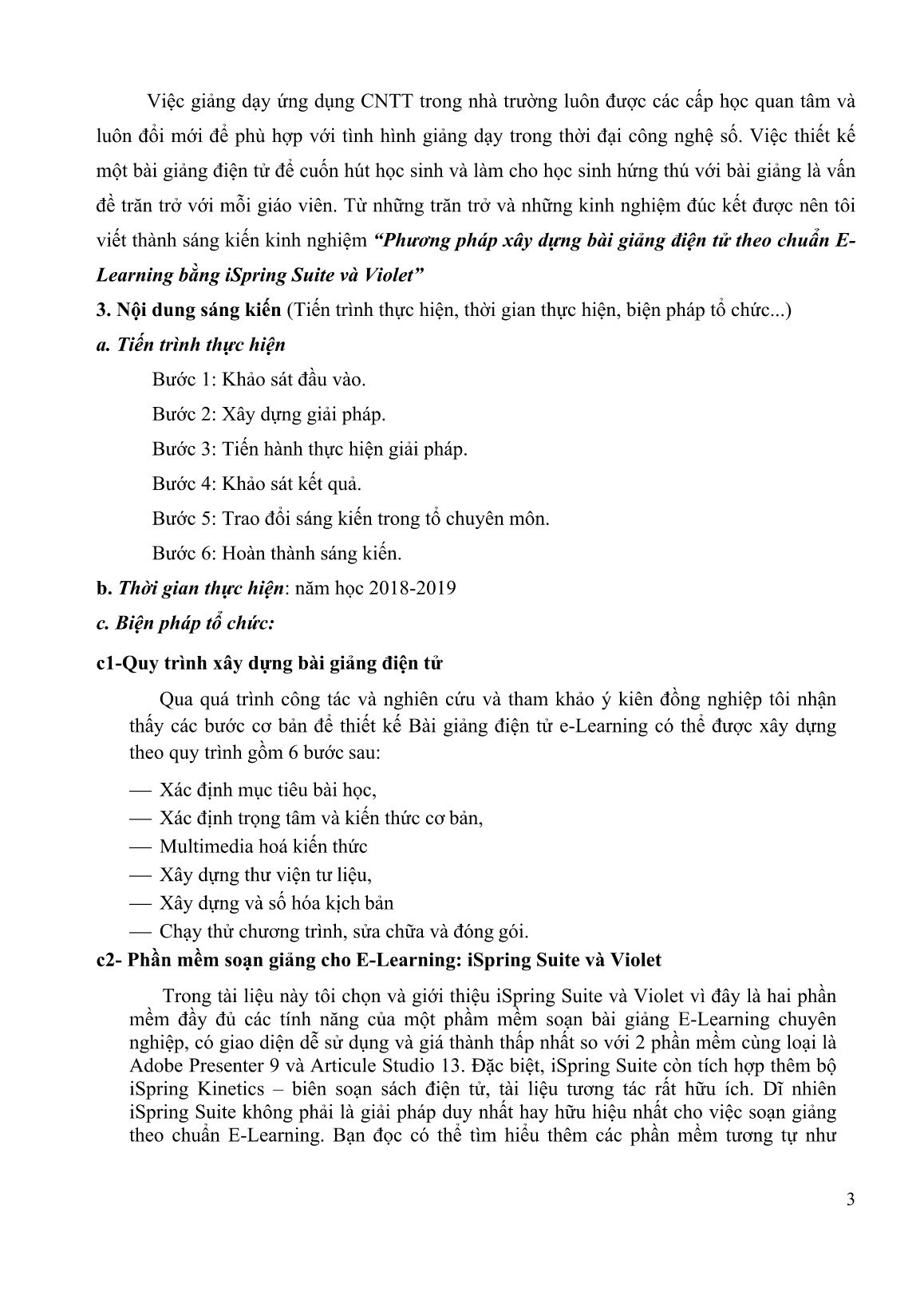 Sáng kiến kinh nghiệm Phương pháp xây dựng bài giảng điện tử theo chuẩn E- Learning bằng iSpring Suite và Violet trang 3