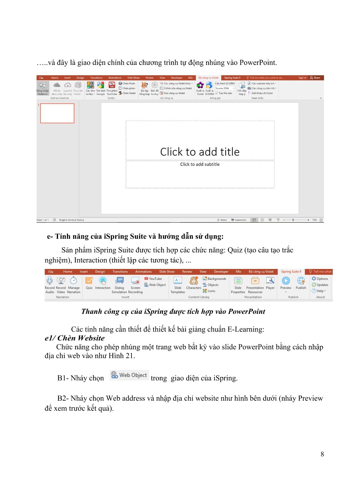 Sáng kiến kinh nghiệm Phương pháp xây dựng bài giảng điện tử theo chuẩn E- Learning bằng iSpring Suite và Violet trang 8