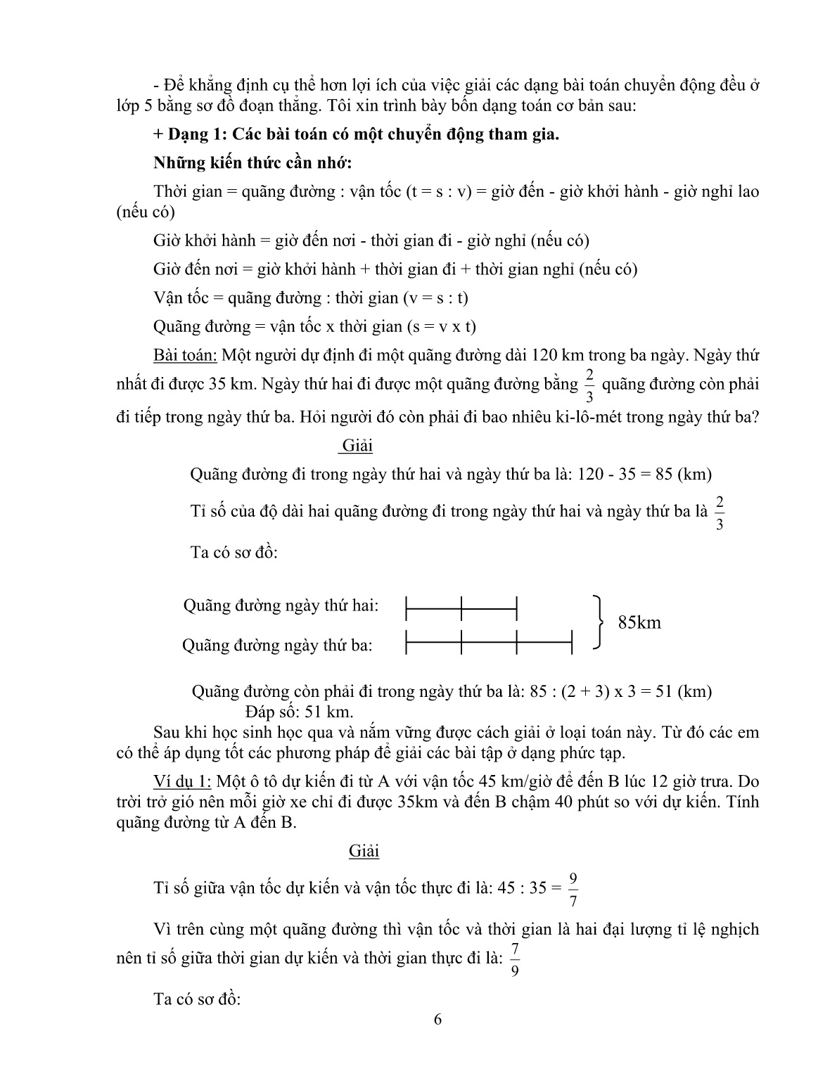 Sáng kiến kinh nghiệm Một số biện pháp nhằm giúp học sinh giải tốt các dạng bài toán chuyển động đều ở Lớp 5 trang 6