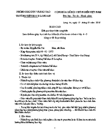 Sáng kiến kinh nghiệm Làm thế nào giúp học sinh học tốt một số bài toán cơ bản ở Lớp 4 – 5 bằng sơ đồ đoạn thẳng