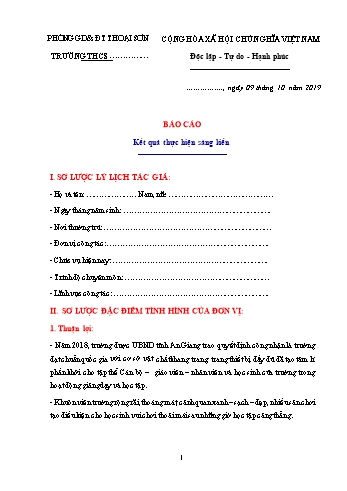 Sáng kiến kinh nghiệm Một số biện pháp giáo dục đạo đức, lối sống cho học sinh Lớp 8 qua môn Ngữ văn