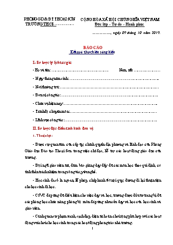 Sáng kiến kinh nghiệm Một số giải pháp phòng chống bạo lực học đường trong trường THCS