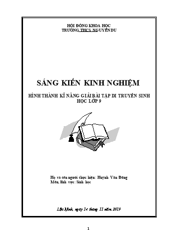 SKKN Hình thành kĩ năng giải bài tập di truyền Sinh học Lớp 9