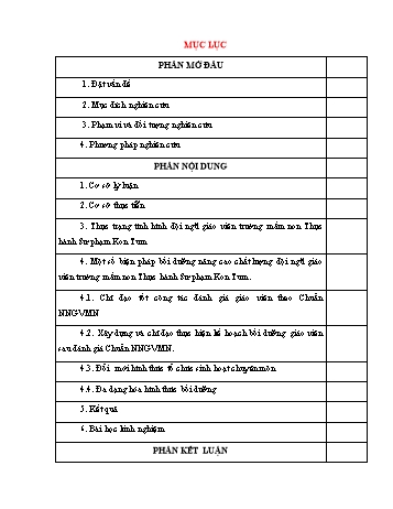 SKKN Một số biện pháp bồi dưỡng nâng cao chất lượng đội ngũ giáo viên trường Mầm non Thực hành sư phạm Kon Tum