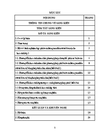 SKKN Một số biện pháp giúp học sinh Lớp 3 rèn kĩ năng giải toán liên quan đến rút về đơn vị