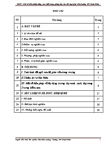 SKKN Một số biện pháp nâng cao chất lượng giảng dạy cho đội ngũ giáo viên Trường Mầm non Bình Minh