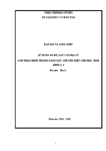 SKKN Sử dụng sơ đồ, lát cắt Địa lí góp phần hình thành năng lực chuyên biệt cho học sinh Khối 8, 9