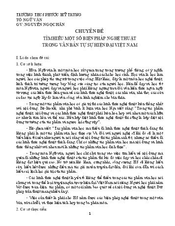SKKN Tìm hiểu một số biện pháp nghệ thuật trong văn bản tự sự hiện đại Việt Nam